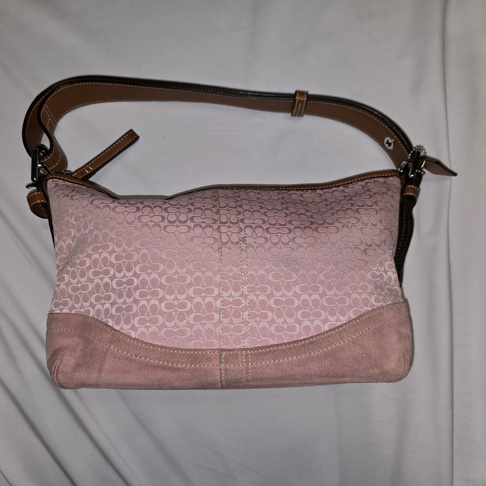 SOLD - Coach Pink Signature Shoulder Bag
